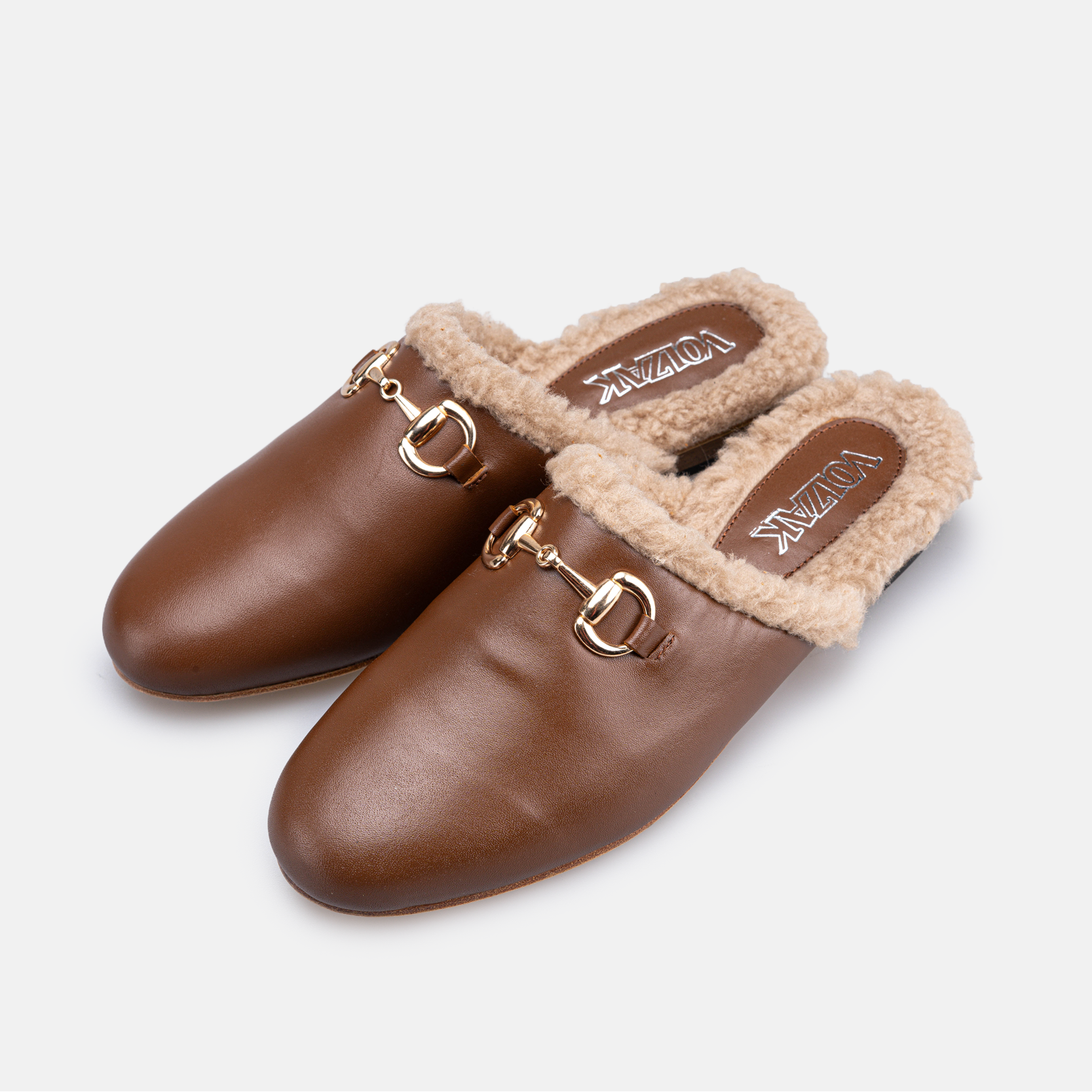 Volzak 4053 Mule en cuir Camel