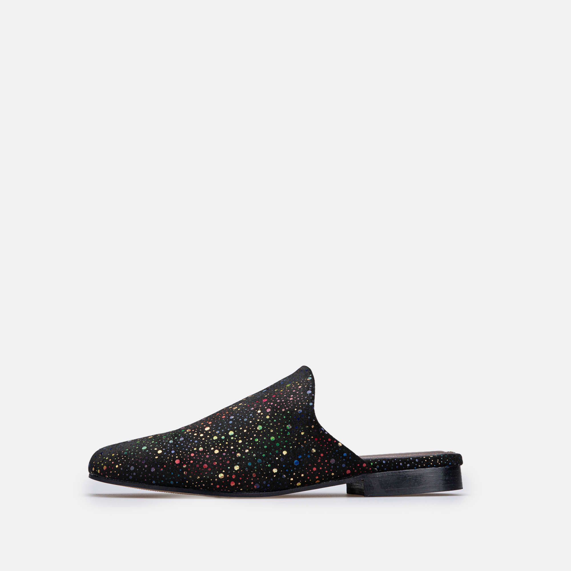 Édition limitée Volzak 3111 Mule en cuir Noir Multicouleur