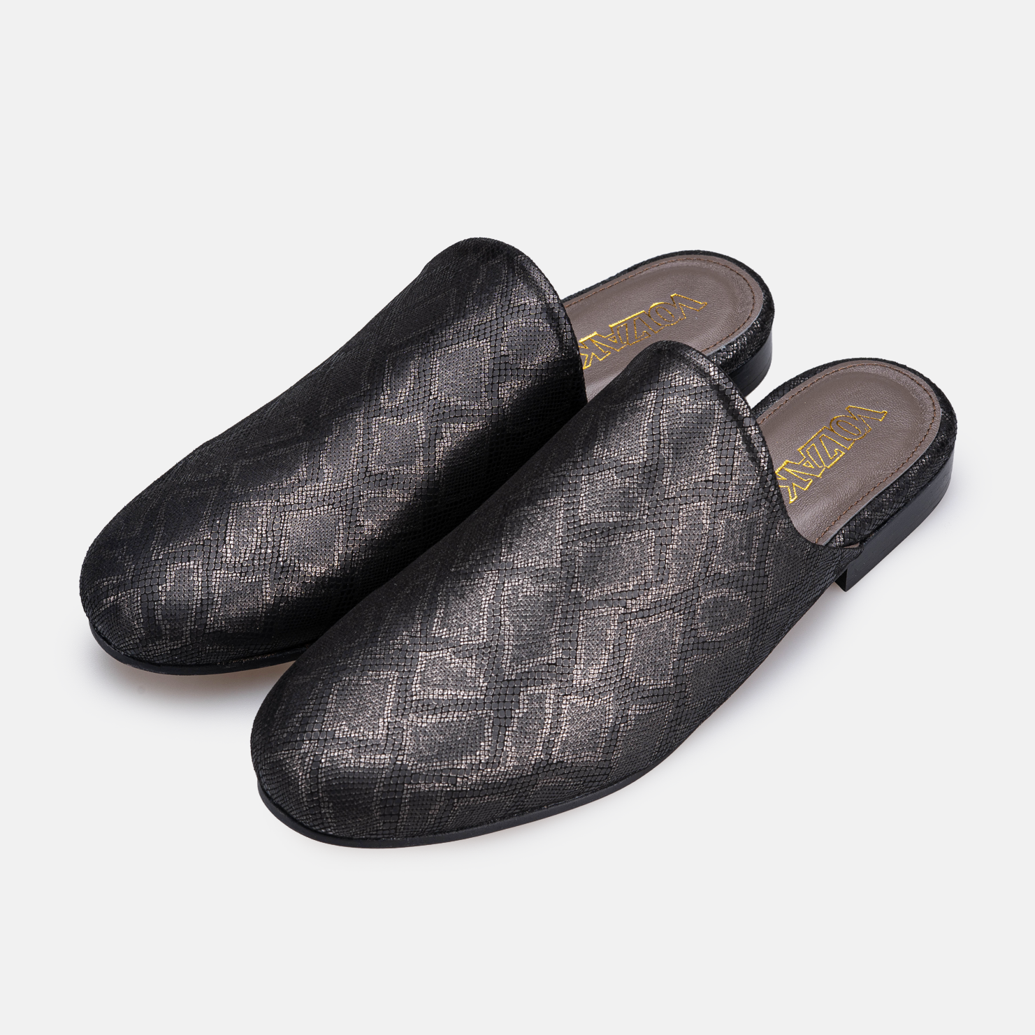 Édition limitée Volzak 3111 Mule en cuir Noir Serpent