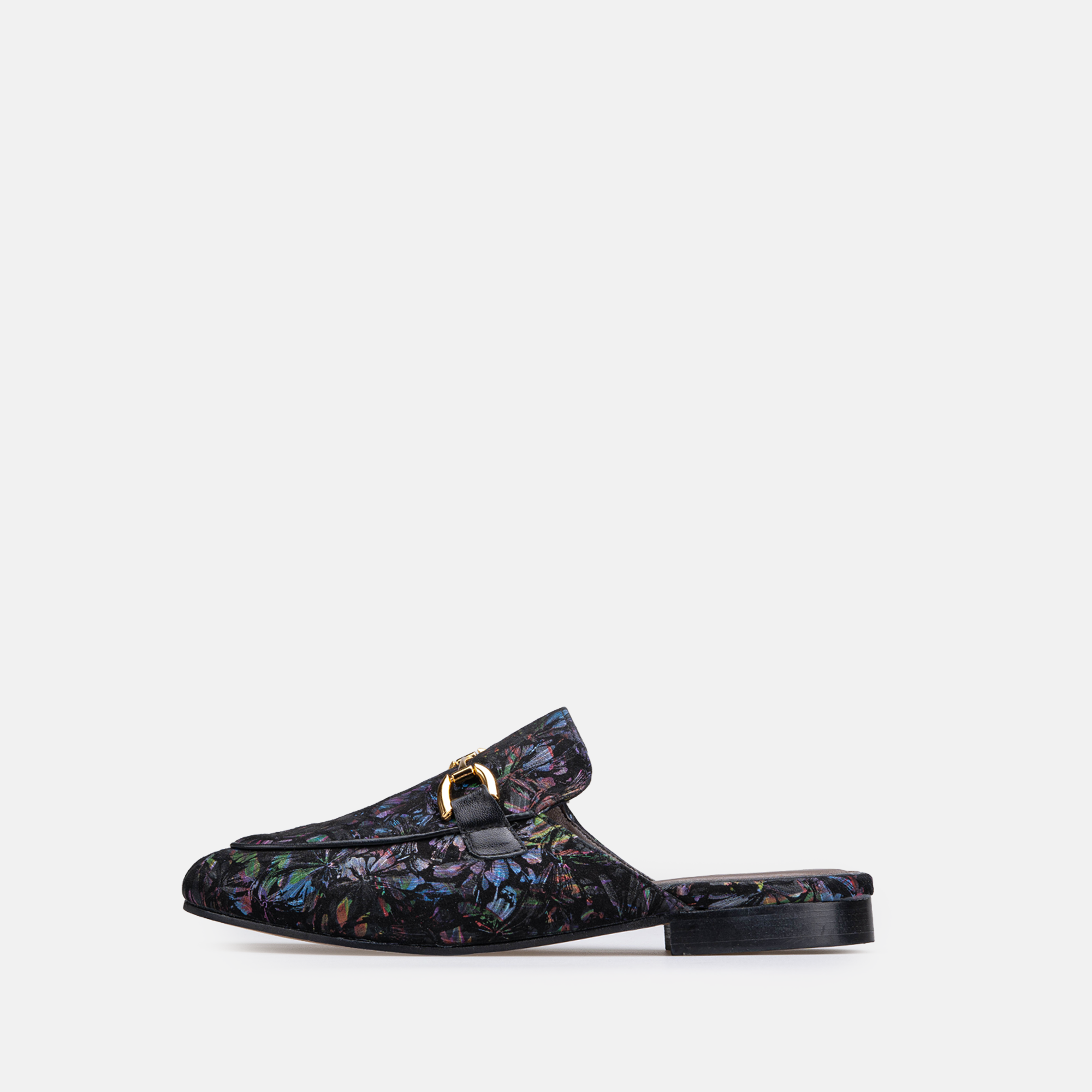 Édition limitée Volzak 3060 Mule en cuir Noir Multicouleur