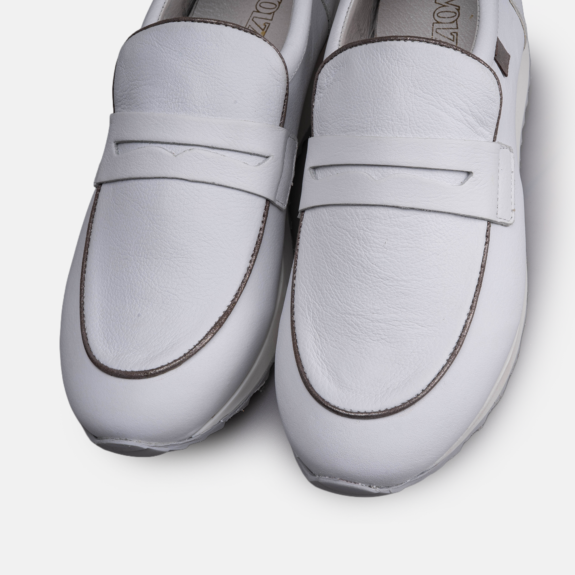 Volzak 702 Basket en cuir Blanc