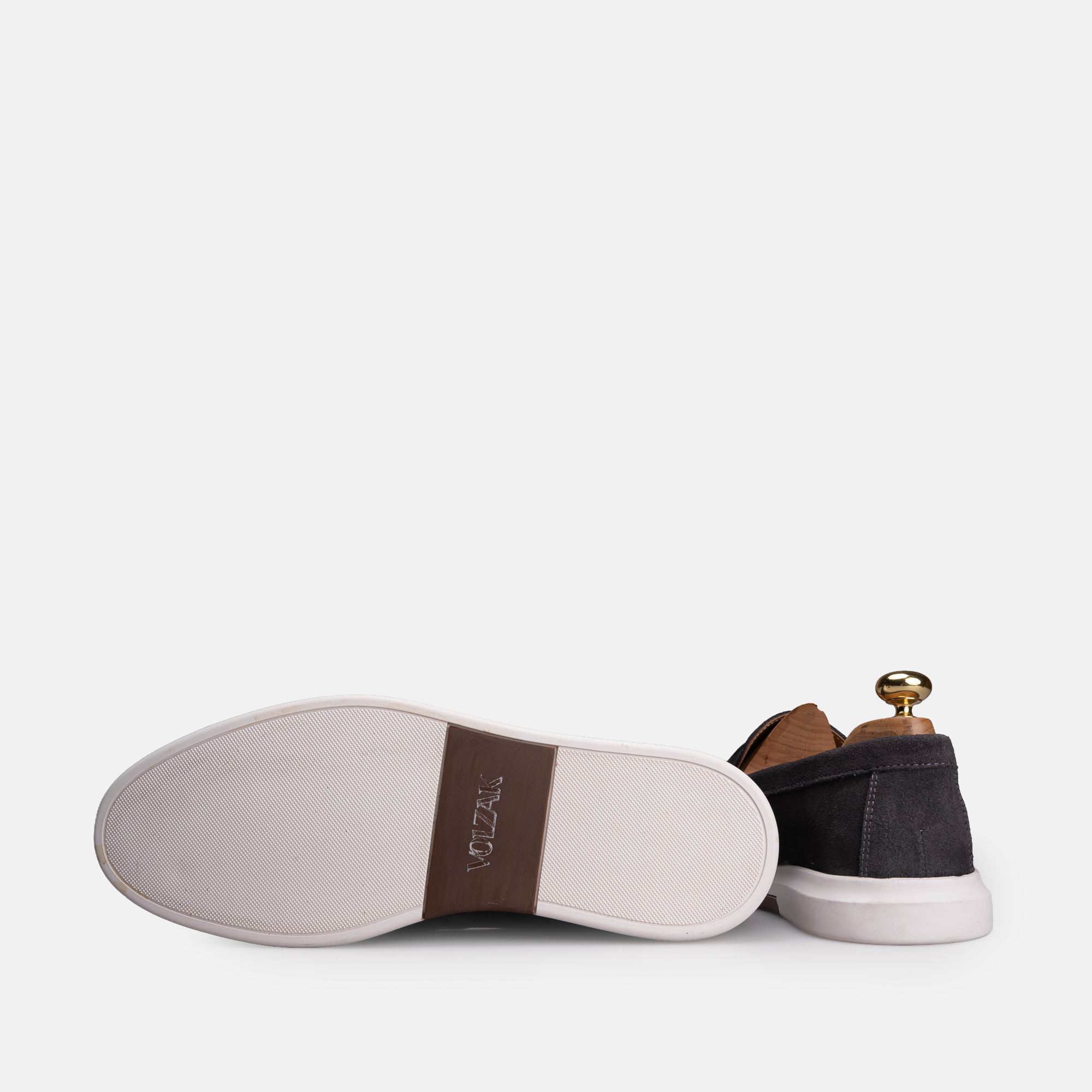 Volzak 711 Mocassin en daim Gris Foncé
