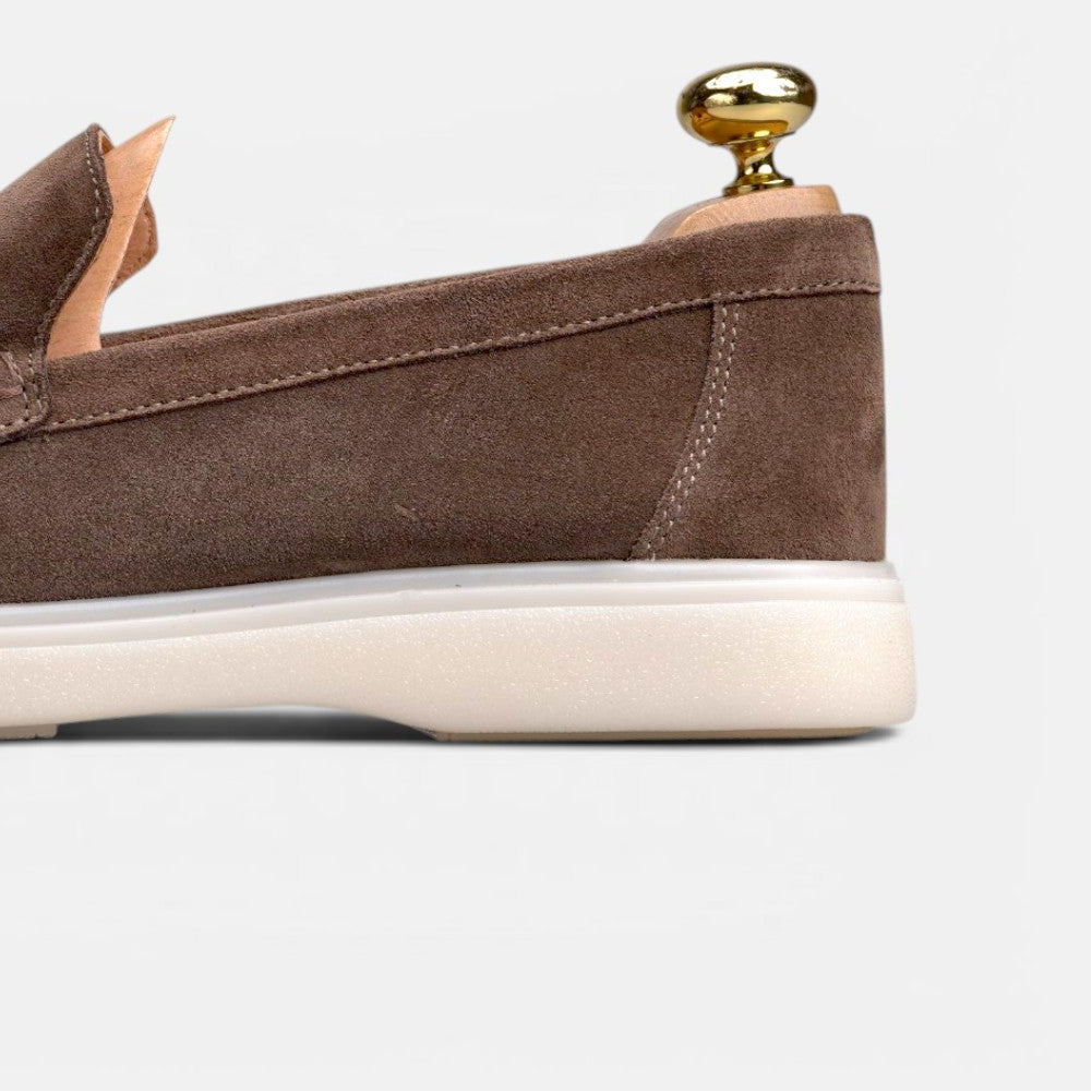 Volzak 713 Mocassin en daim Taupe