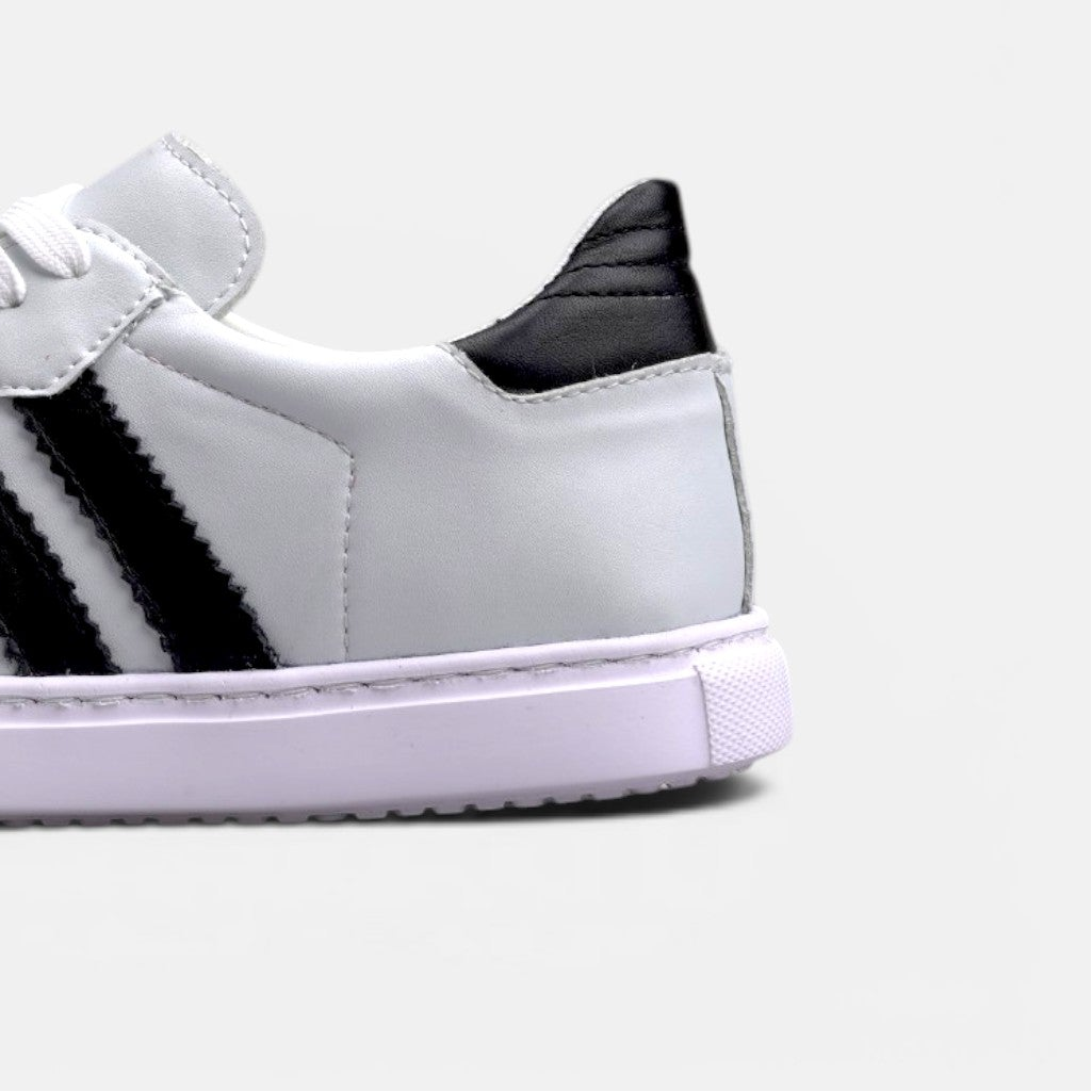 Volzak 714 Basket en cuir Blanc Noir