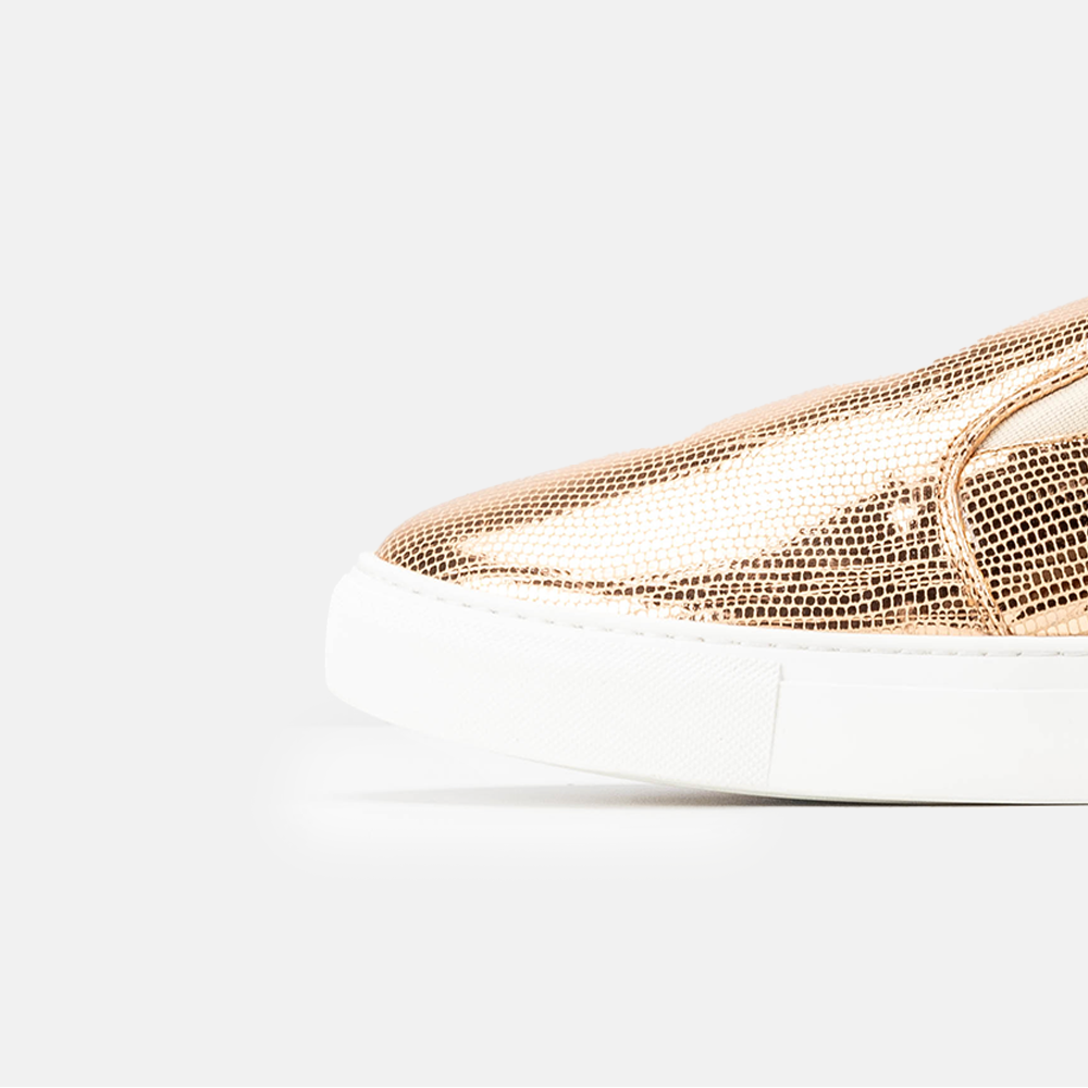 Volzak 072 Basket en cuir OR Rose Serpent