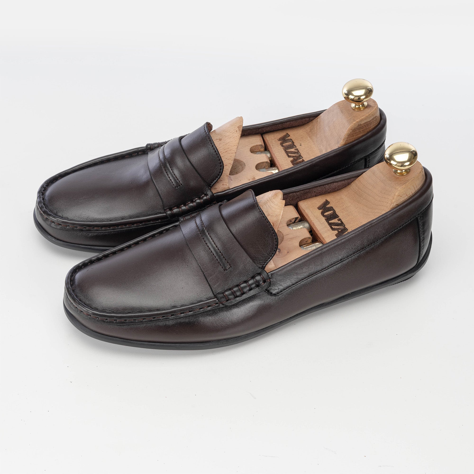 ''''6309 Mocassin en cuir marron