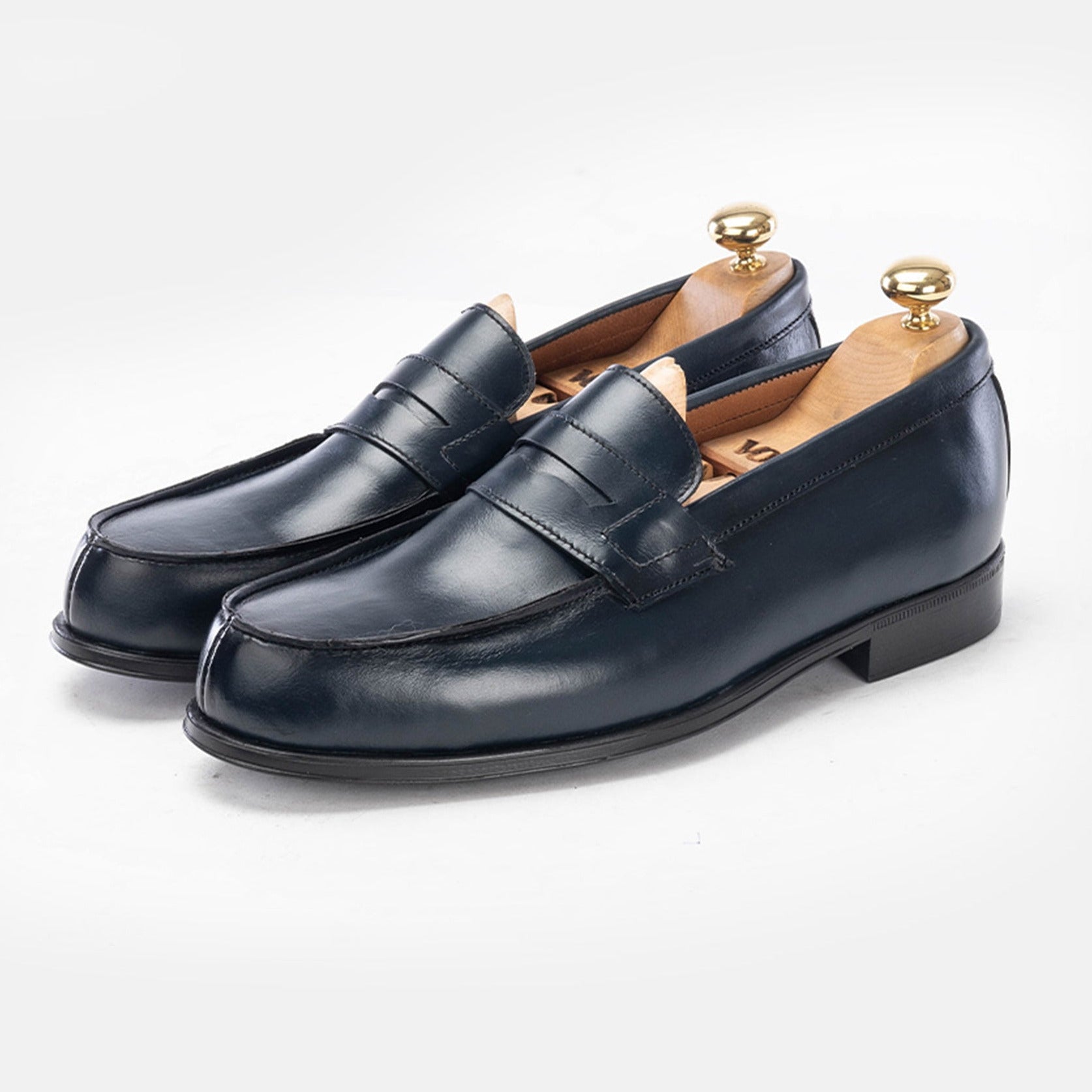 Volzak 5157 Mocassin penny en cuir Bleu