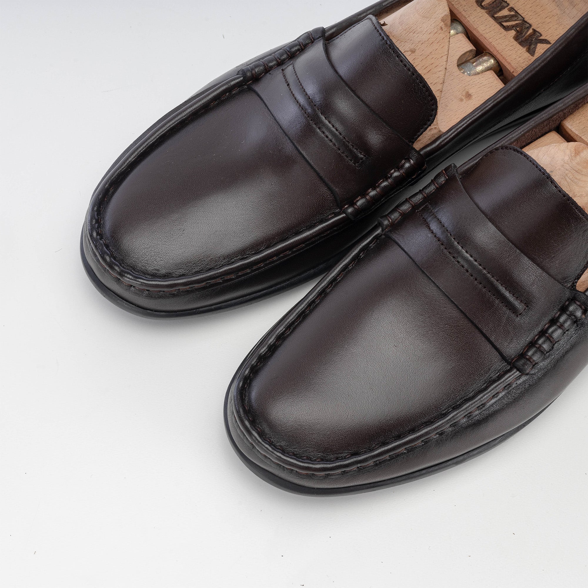 ''''6309 Mocassin en cuir marron