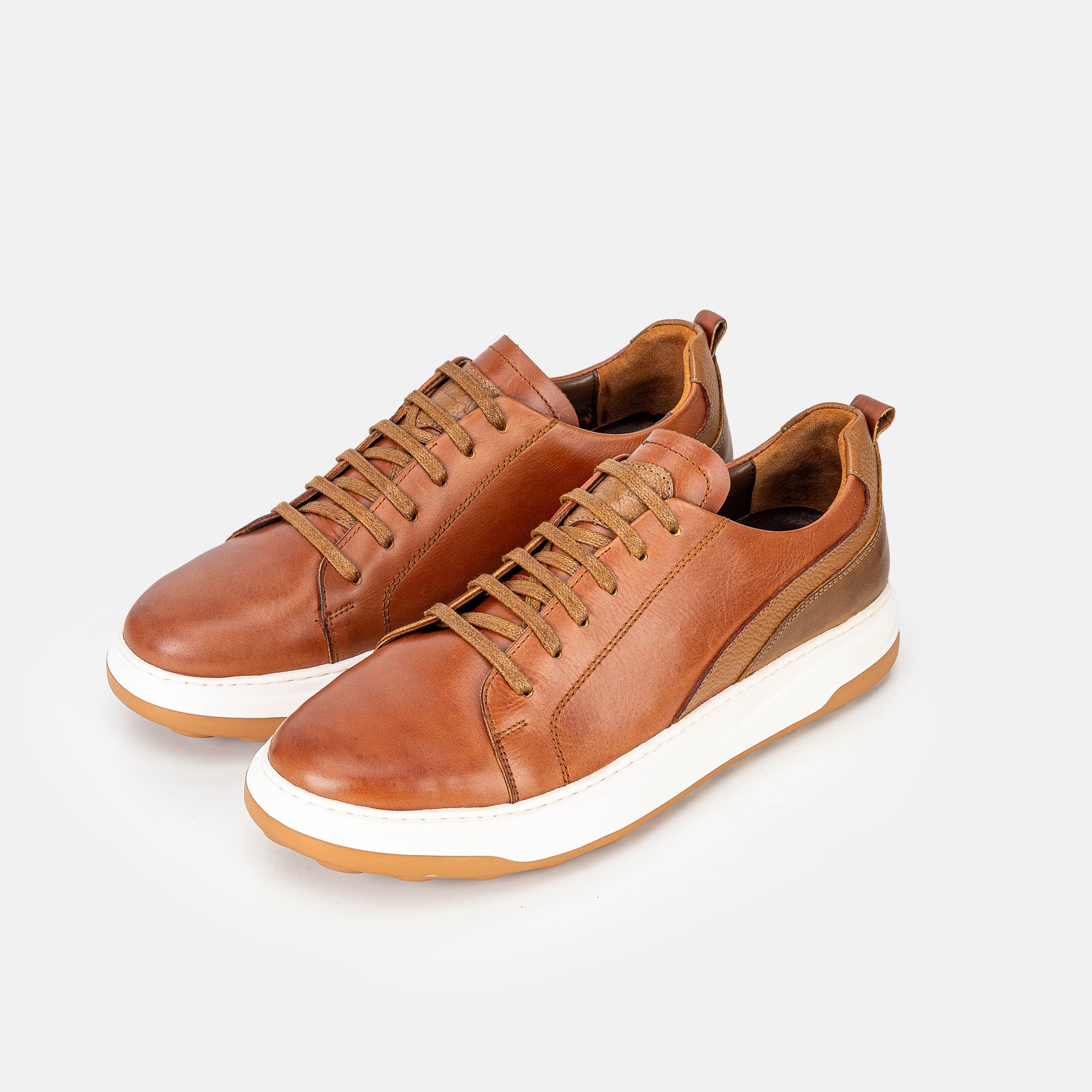 "'''6092 basket en cuir Camel