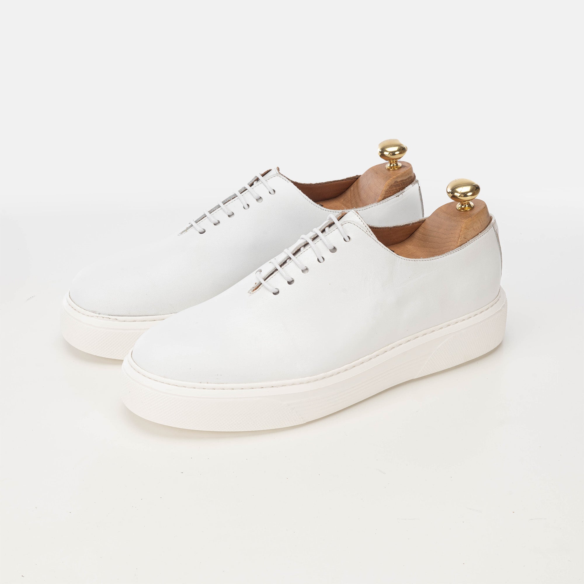 ''''5233 Basket en cuir blanc