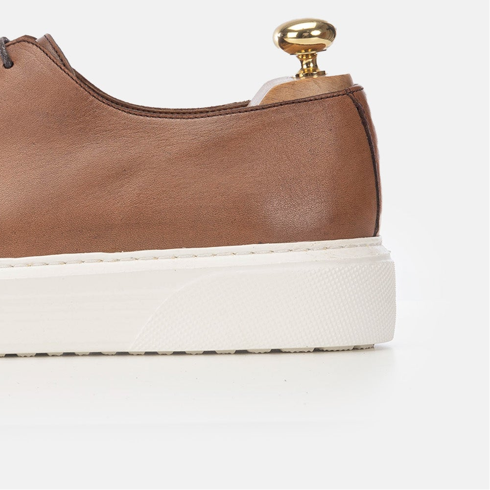 Volzak 5233 Basket en cuir marron vintage