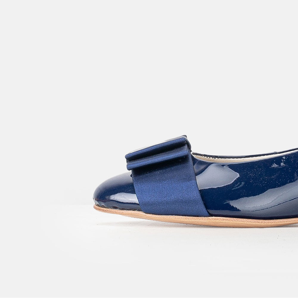 Volzak 077 Ballerine en cuir Bleu Vernis