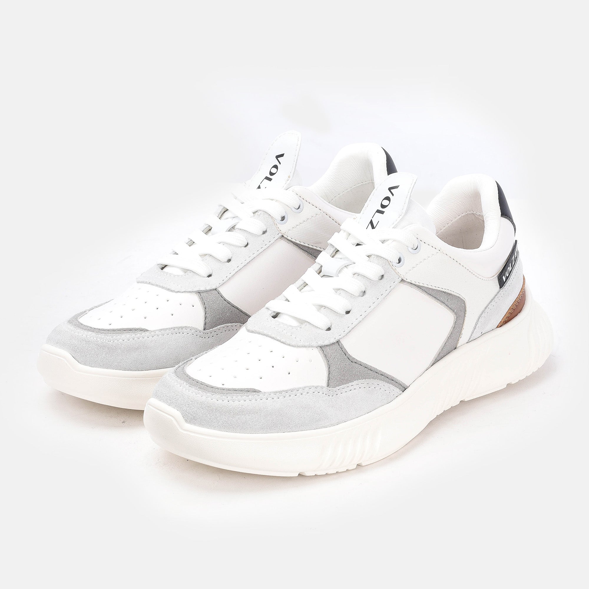 ''9693 Basket cuir Blanc