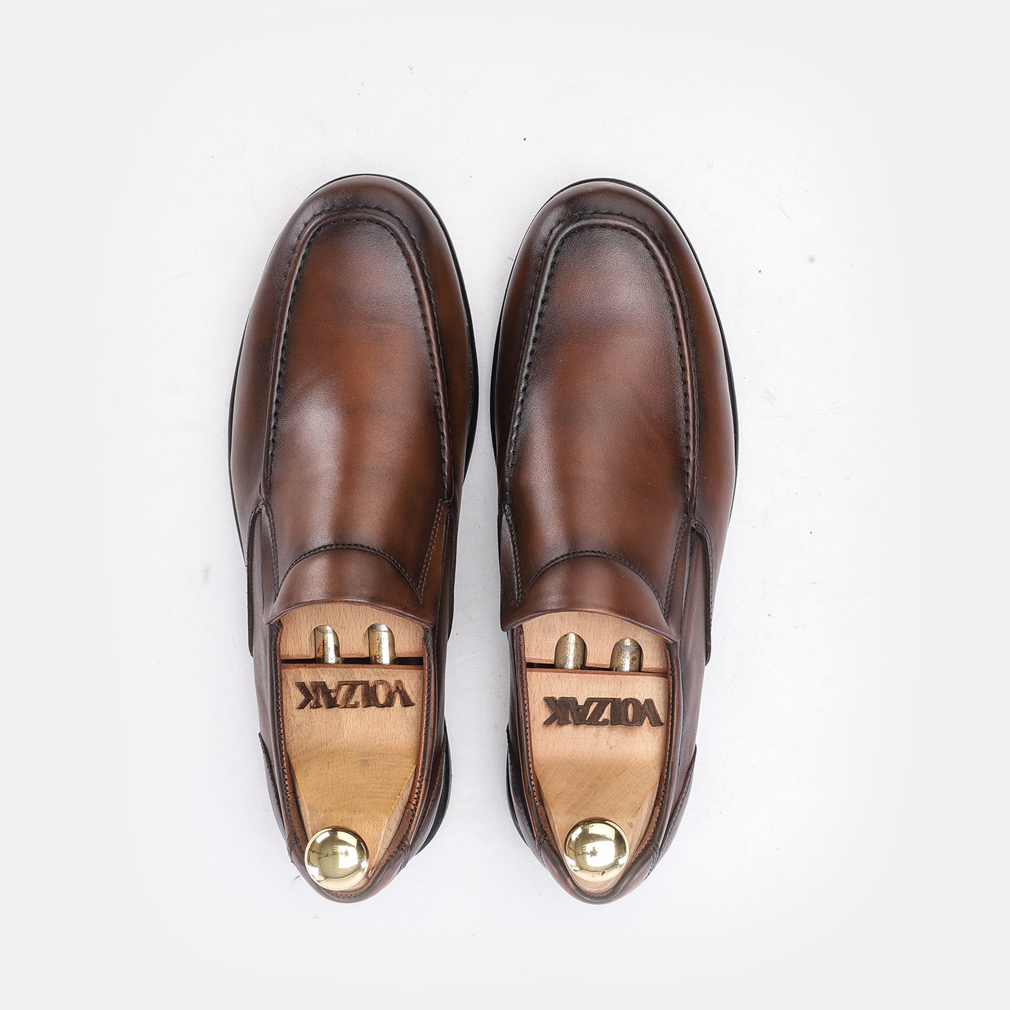 '5163 chaussure cuir marron vintage