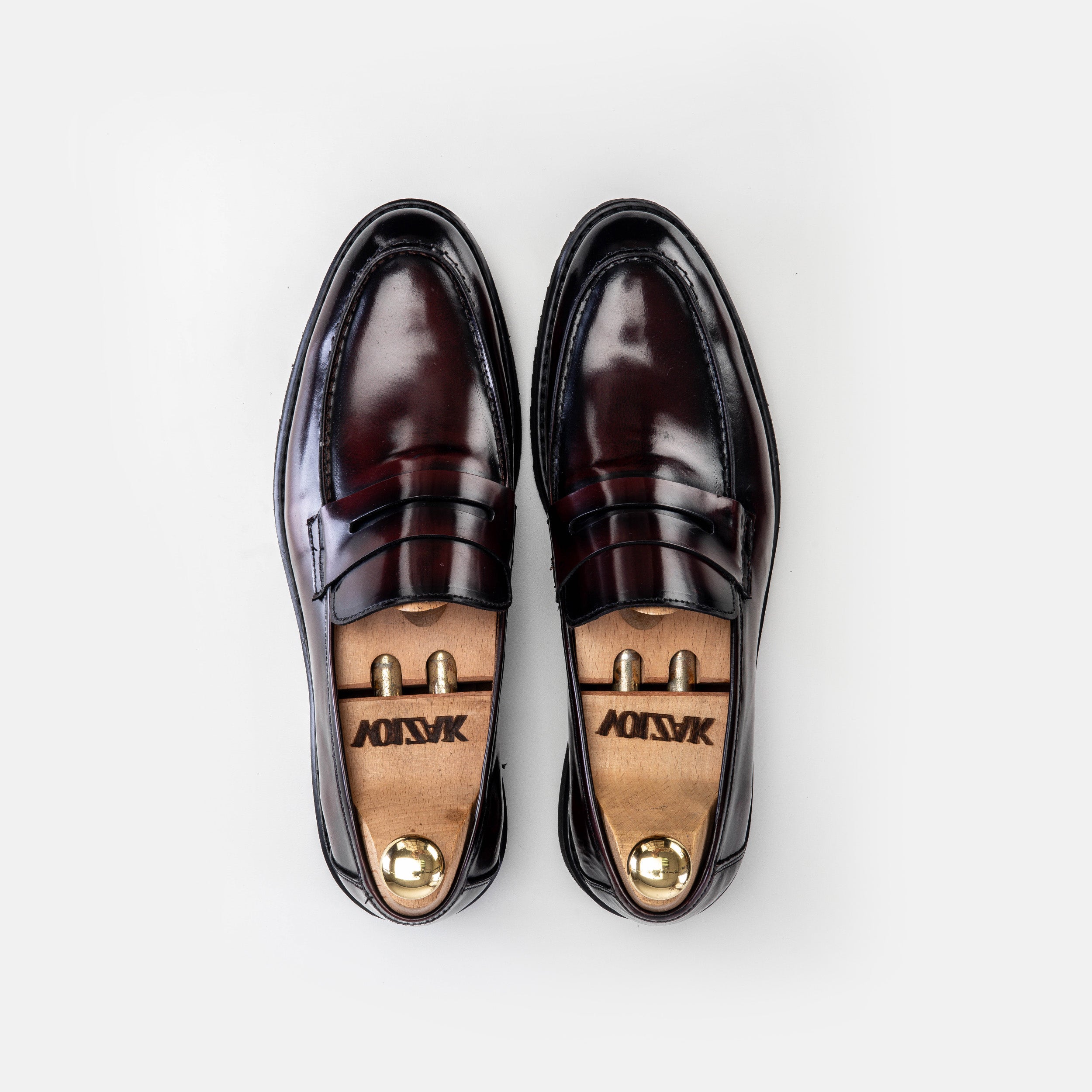 '''5164 chaussure en cuir Démasquable bordeaux