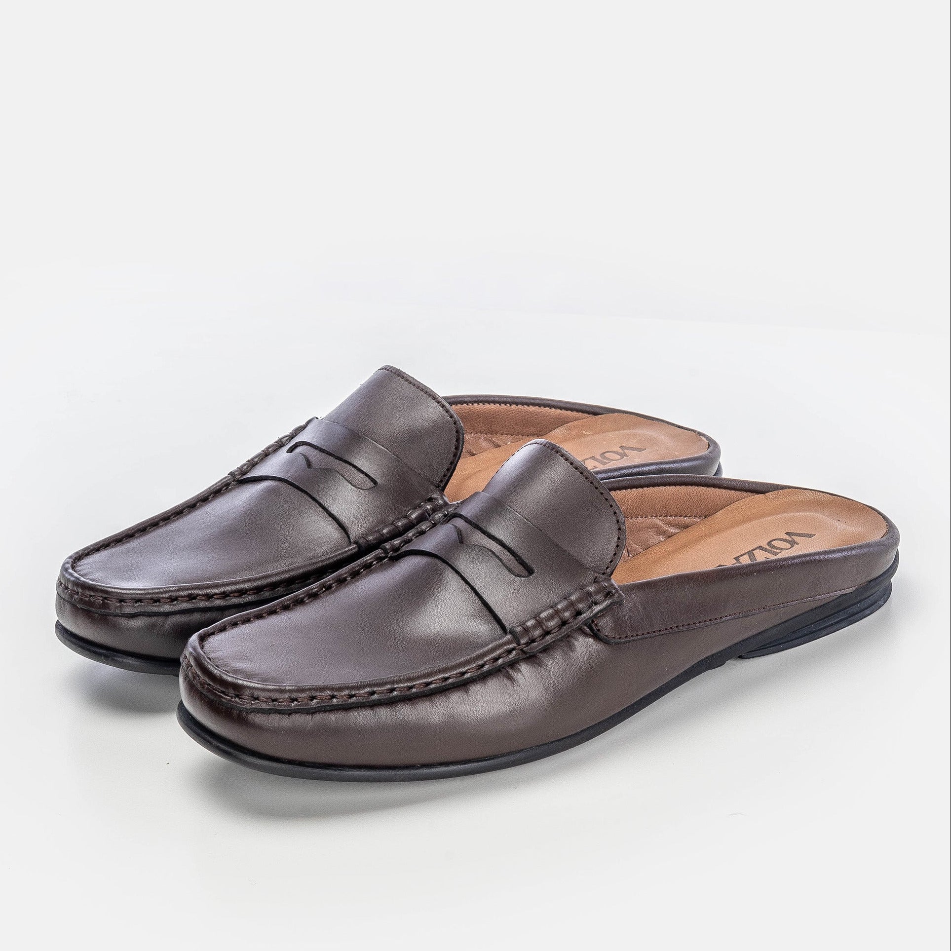 Volzak 5175 Mule en cuir marron