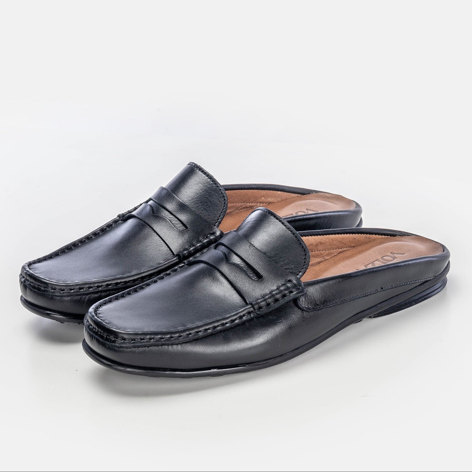 Volzak 5175 Mule en cuir noir