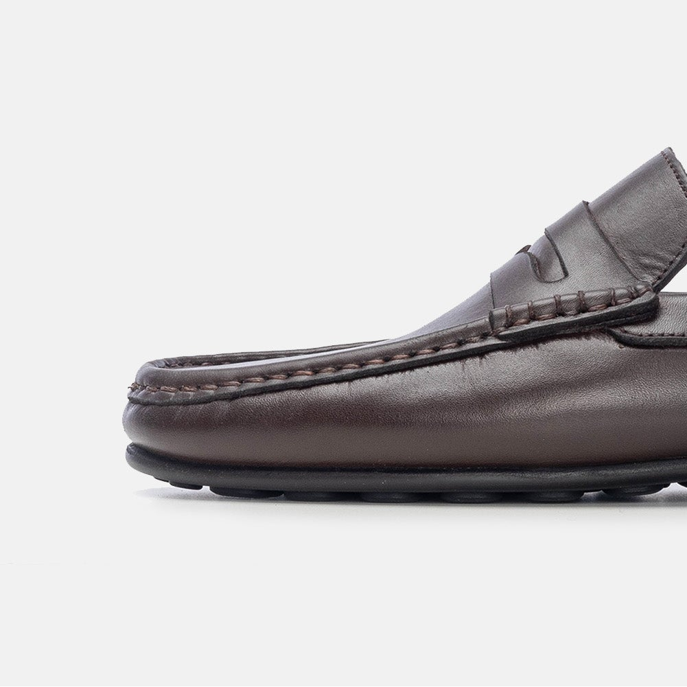 Volzak 5175 Mule en cuir marron