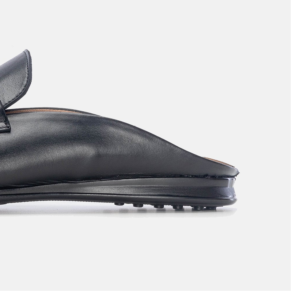 Volzak 5172 Mule en cuir noir