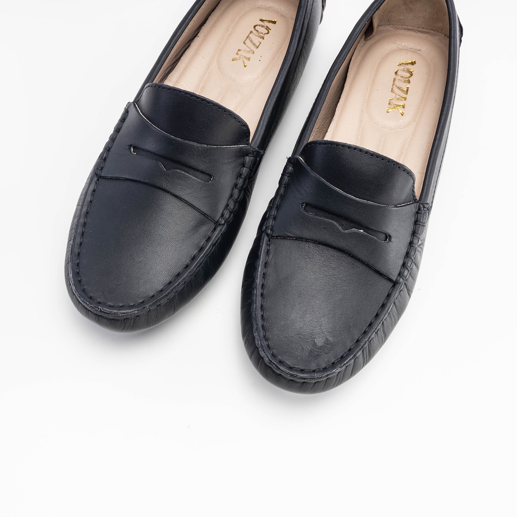 '''6005 Mocassin en cuir lisse Noir