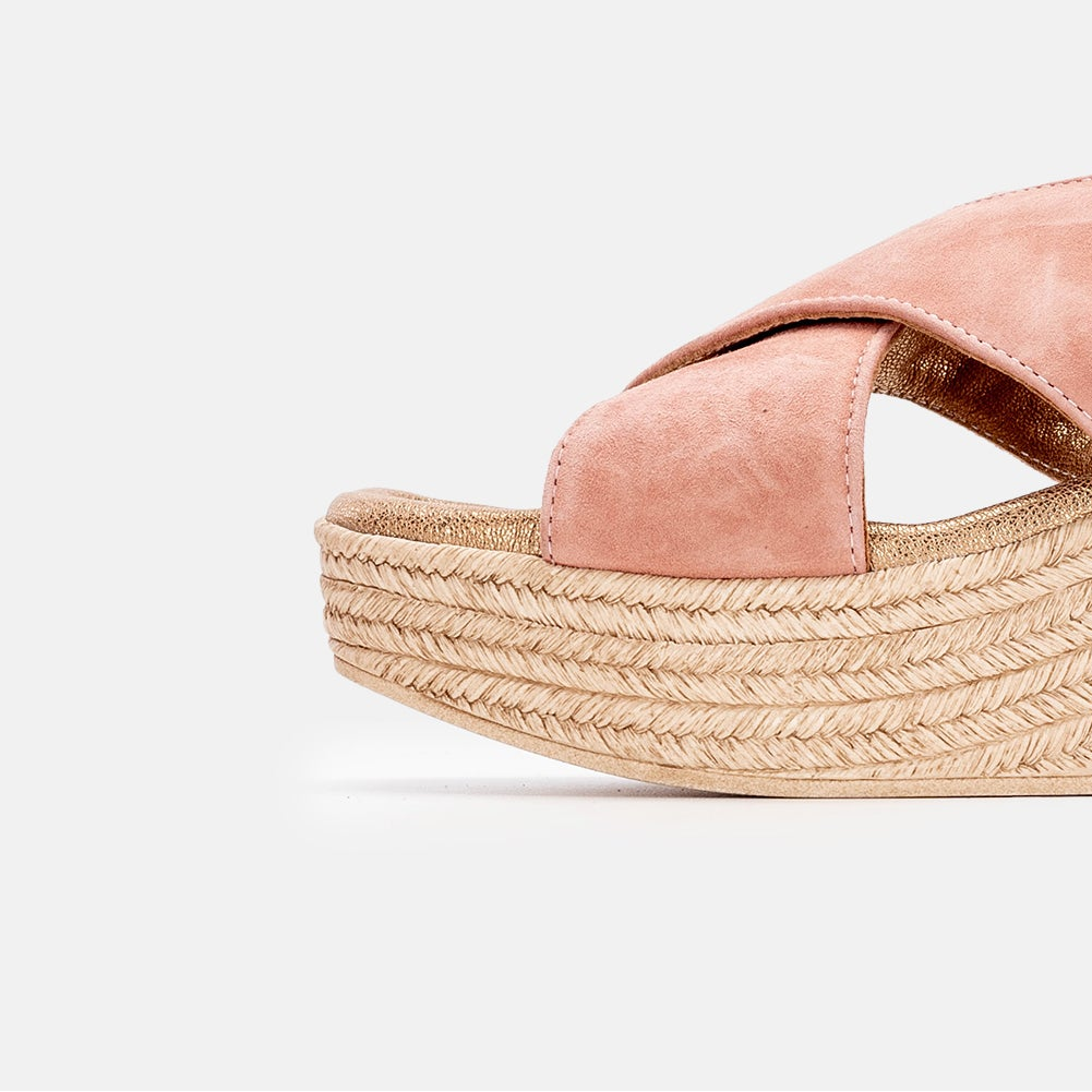 Volzak 968 Sandale en daim Rose