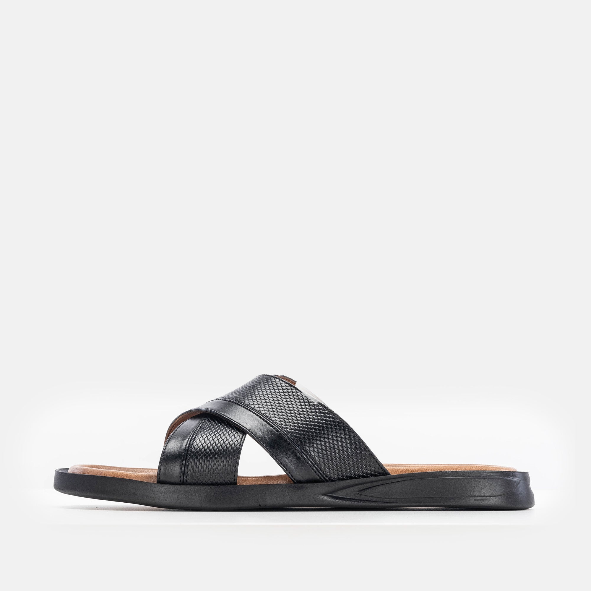 ''5132 S Sandale en cuir noir