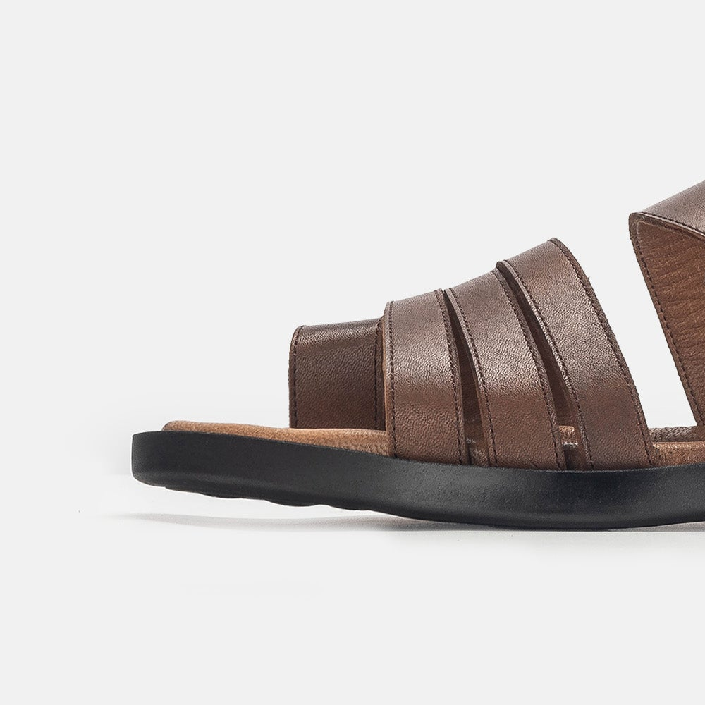 Volzak 5135 S Sandale en cuir marron vintage