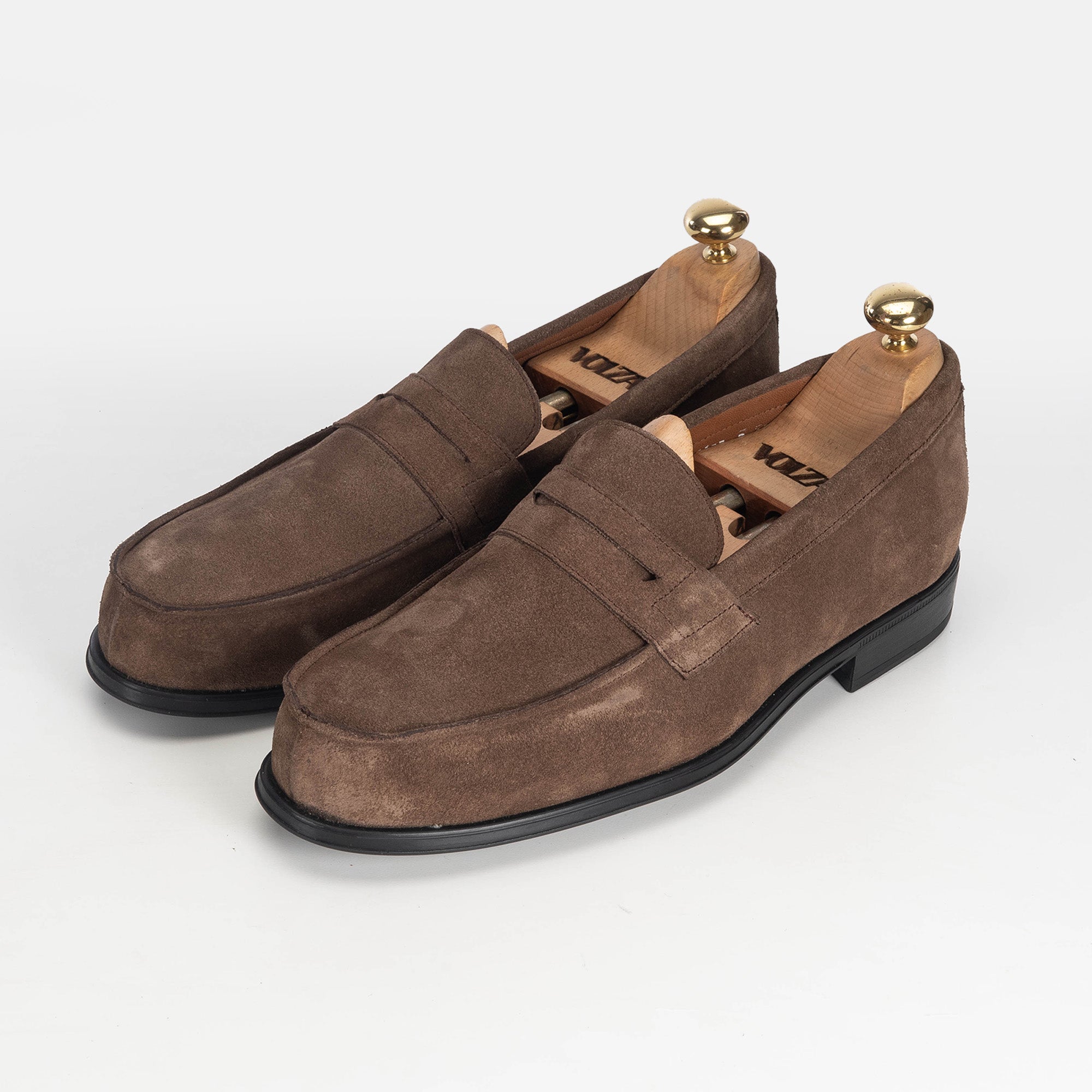 '''5157 mocassin en daim taupe