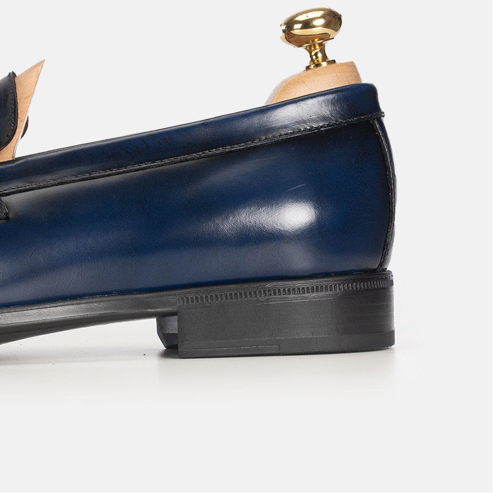 Volzak 5157 mocassin en cuir démasquable bleu