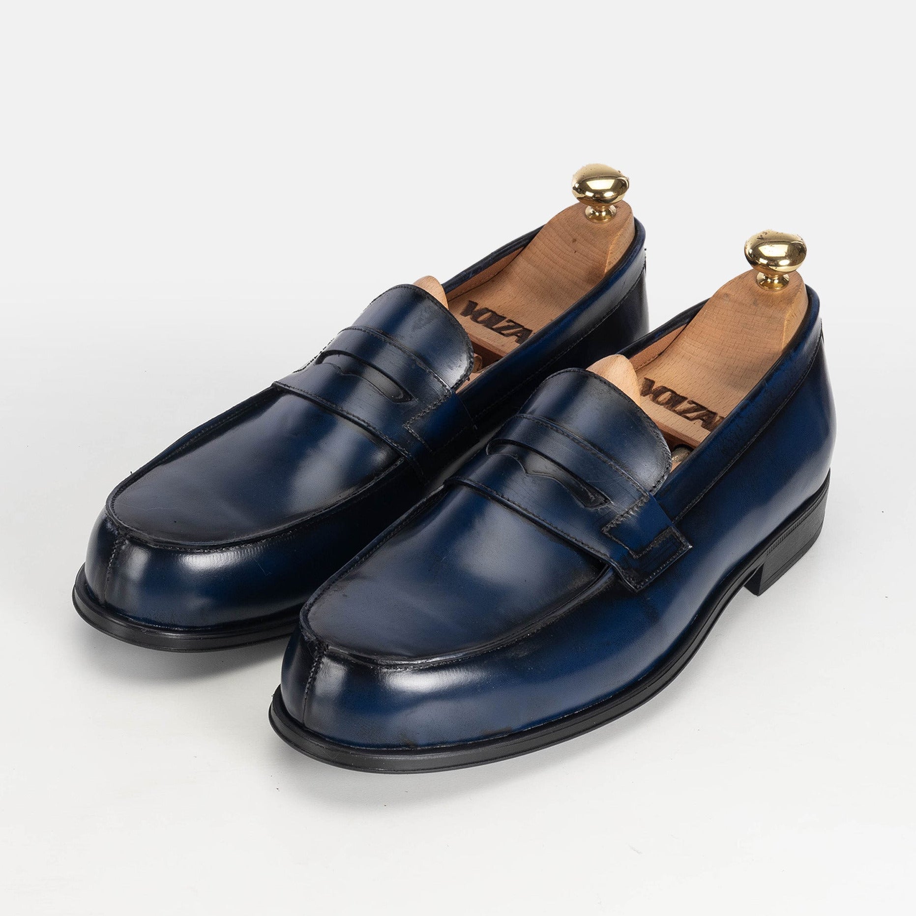 Volzak 5157 mocassin en cuir démasquable bleu