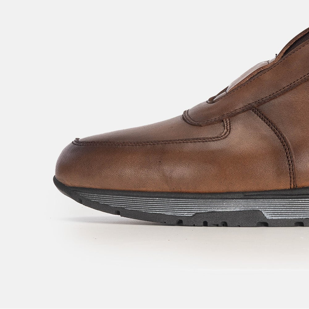 Volzak 5227 Basket en cuir marron vintage