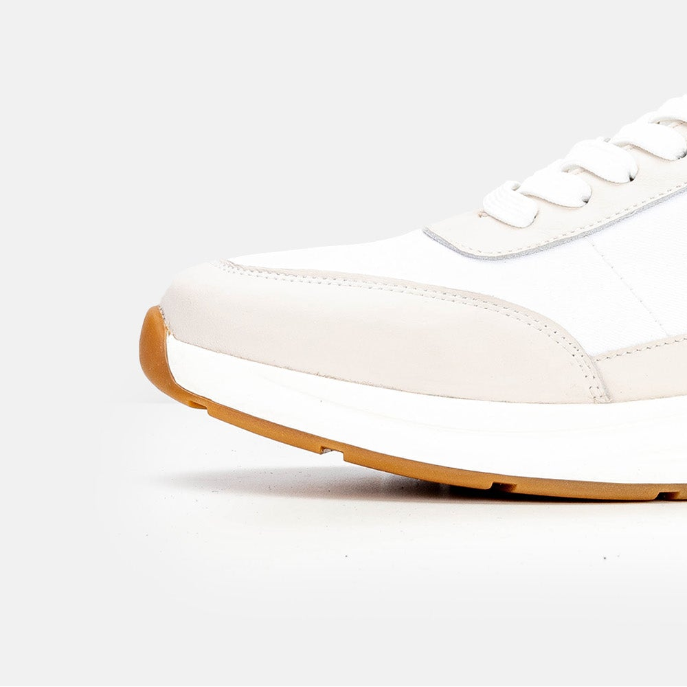 Volzak 3039 Basket en cuir Beige Blanc