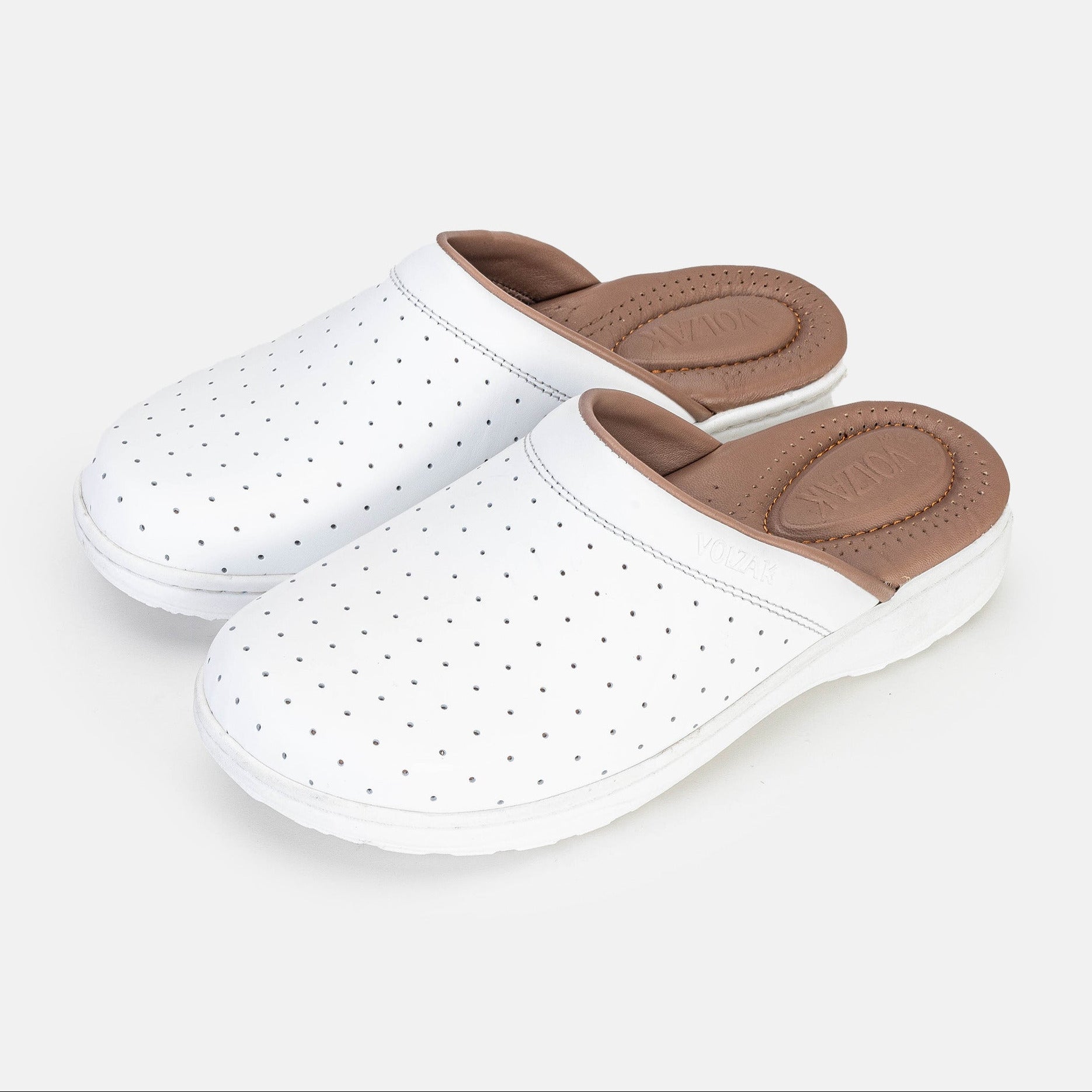 Volzak 015 Medical Leather Clog White