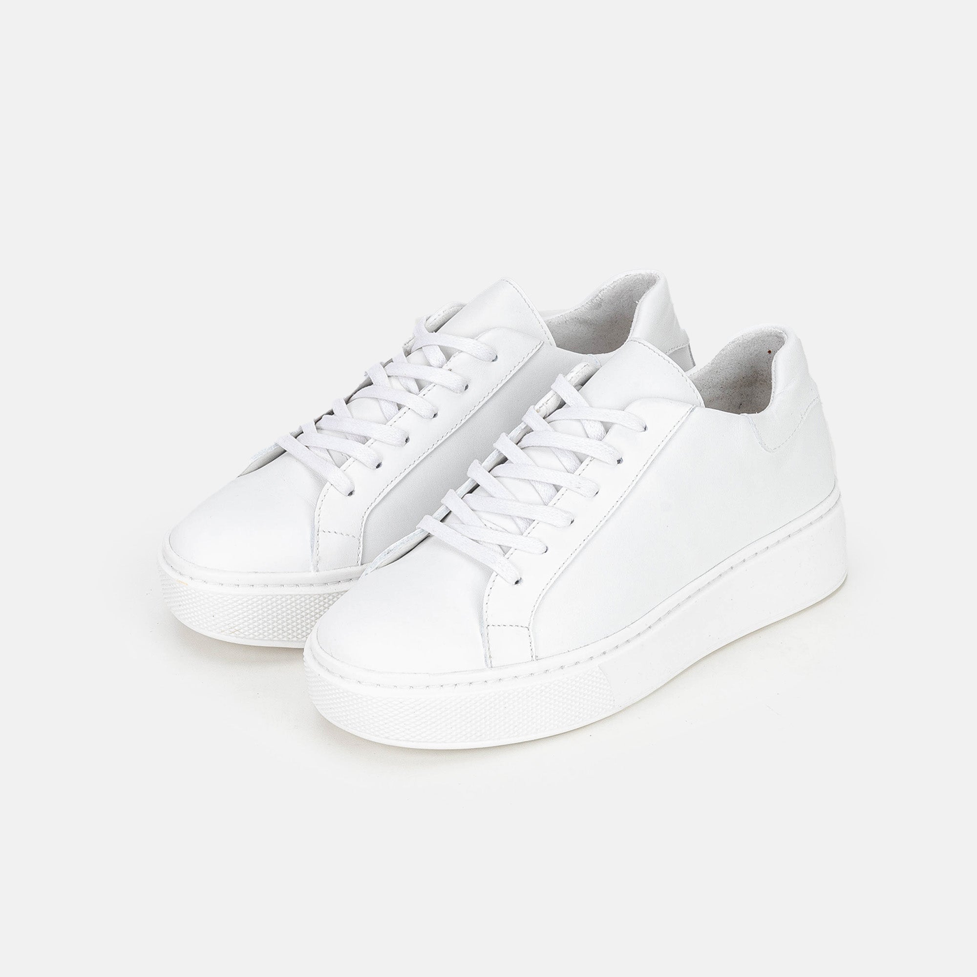 "2526 Basket en cuir Blanc