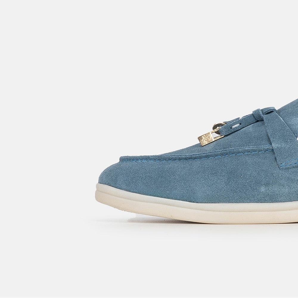 Volzak 0777 Mule en daim Bleu