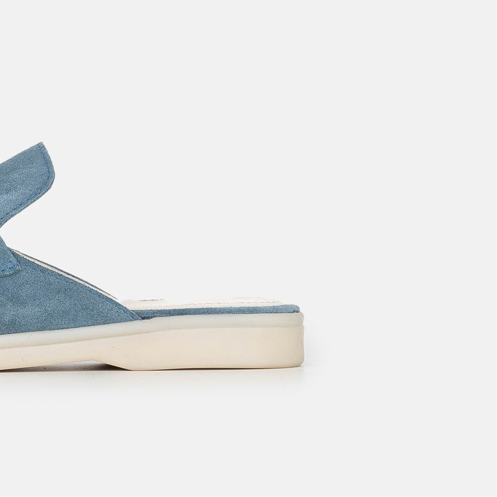 Volzak 0777 Mule en daim Bleu