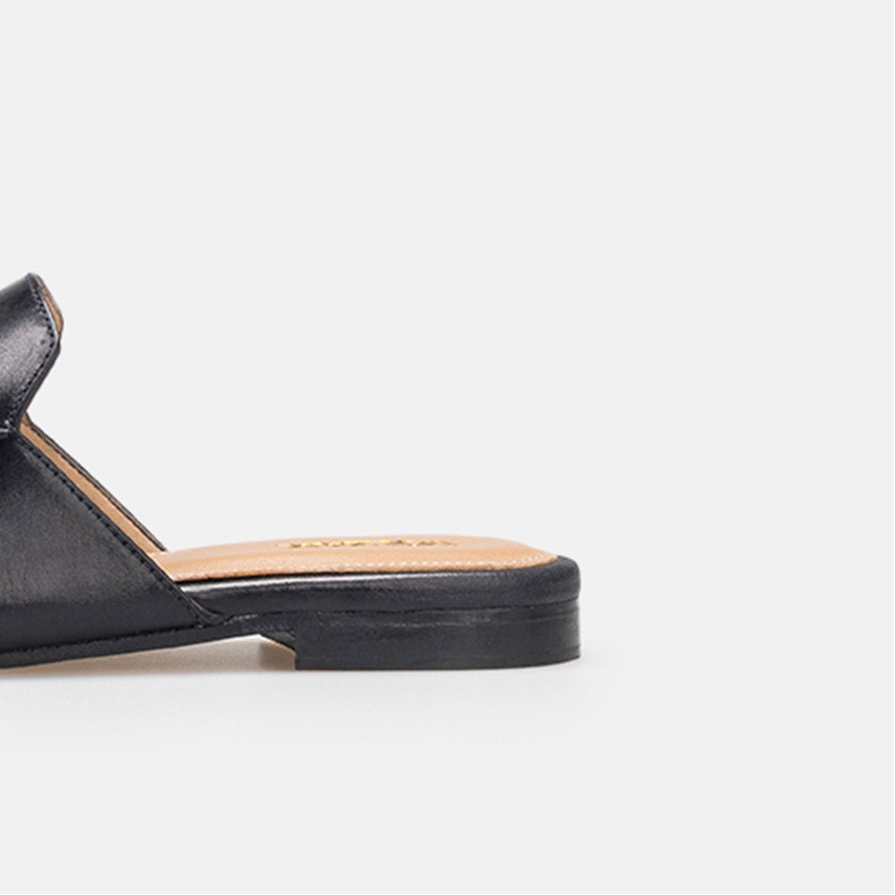 Volzak 3020 Mule en cuir Noir