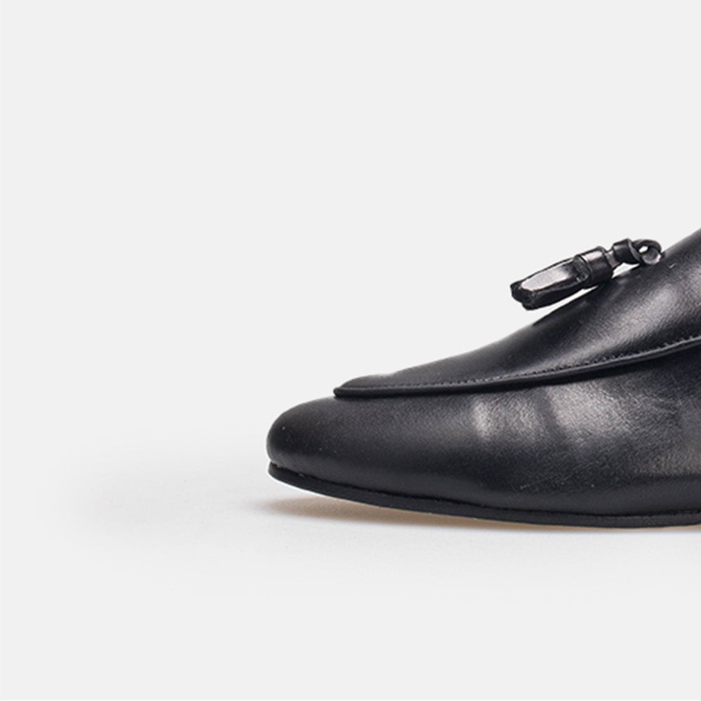 Volzak 3020 Mule en cuir Noir