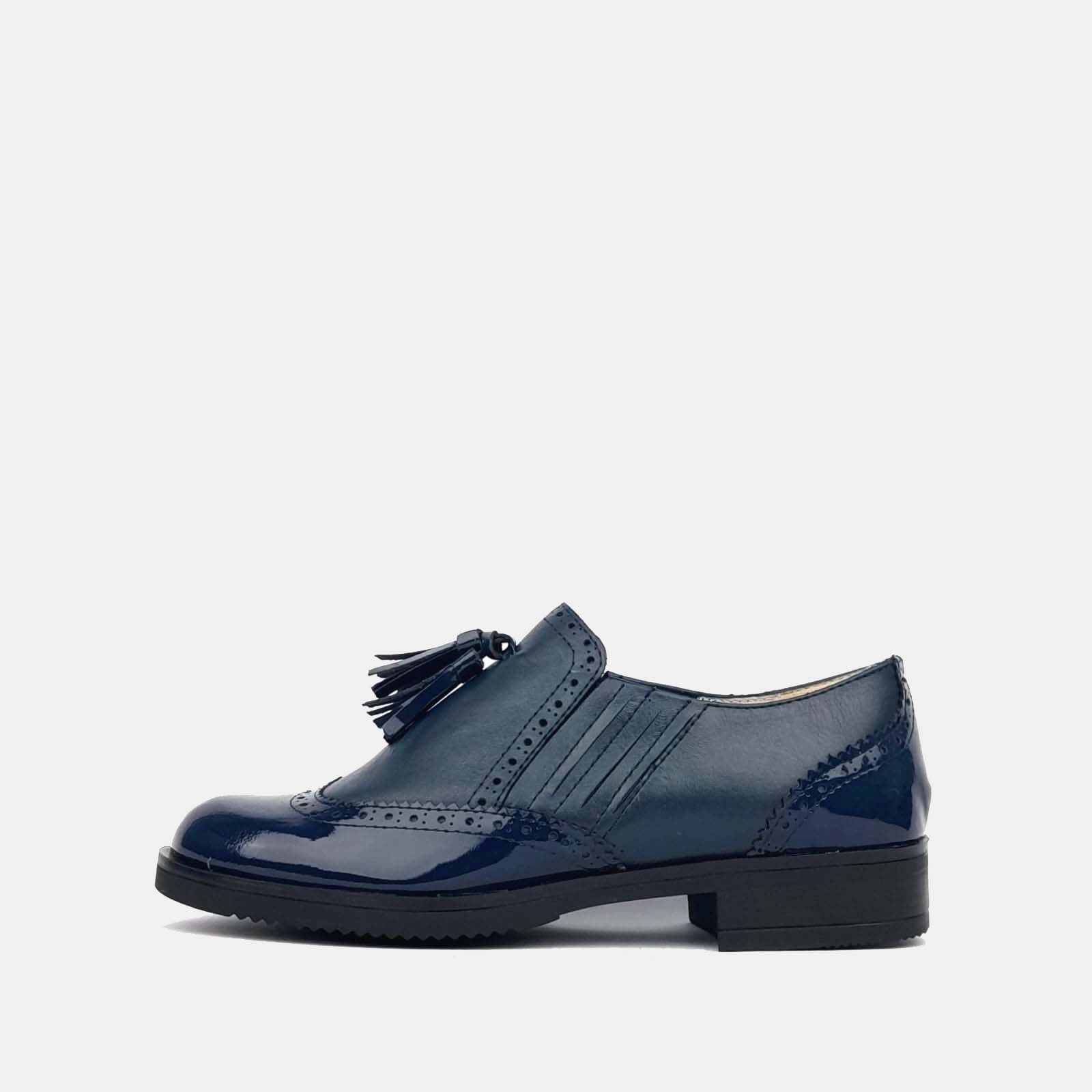 2074 chaussure en cuir vernis Bleu
