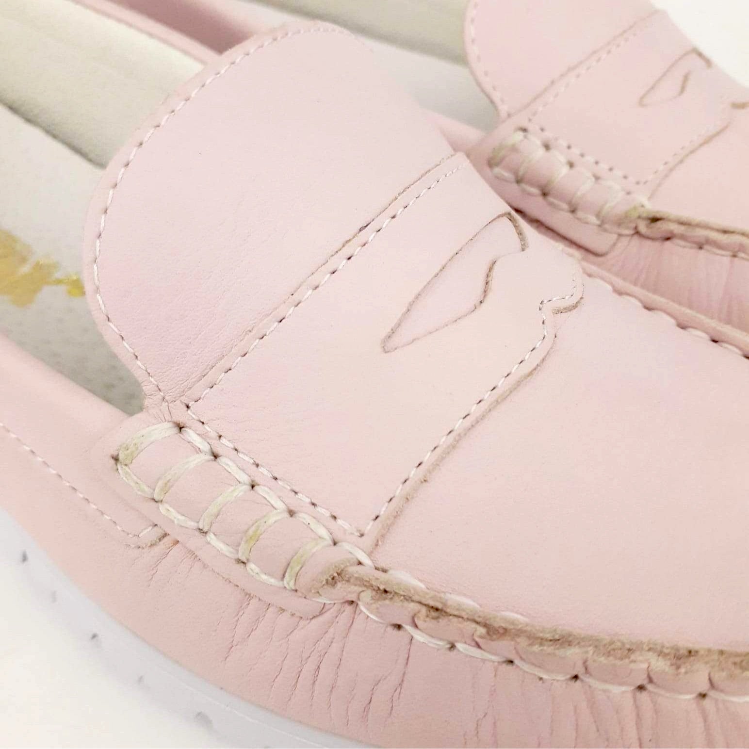 180 Mocassin en cuir Rose