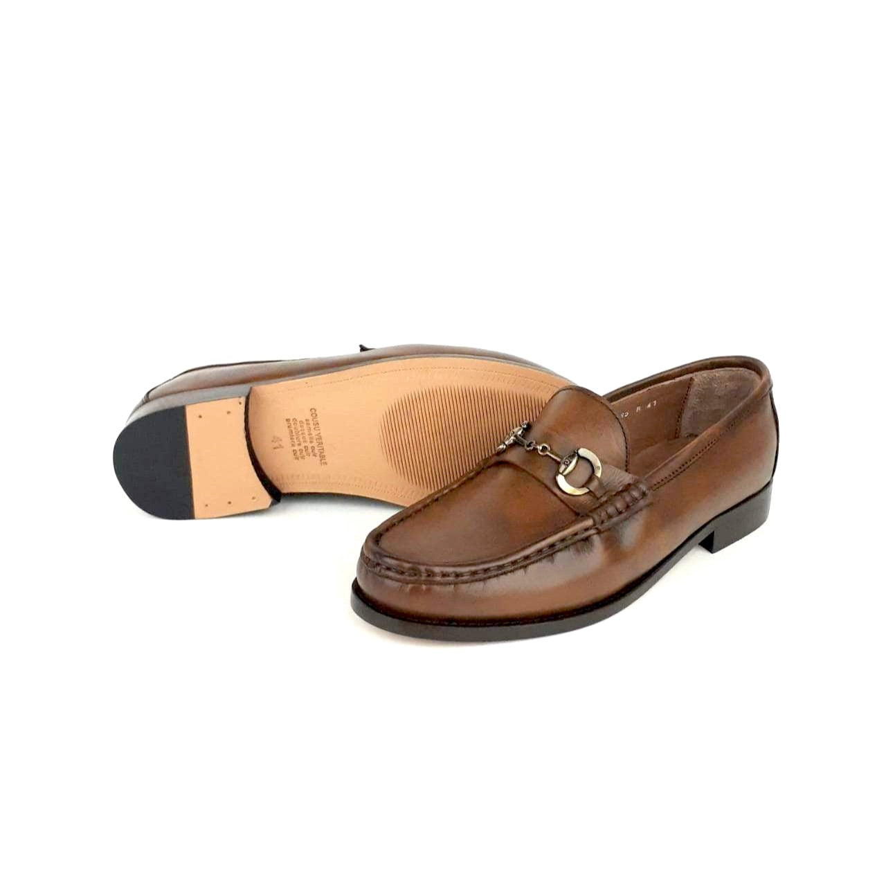 1195 Mocassin penny en cuir Marron vintage