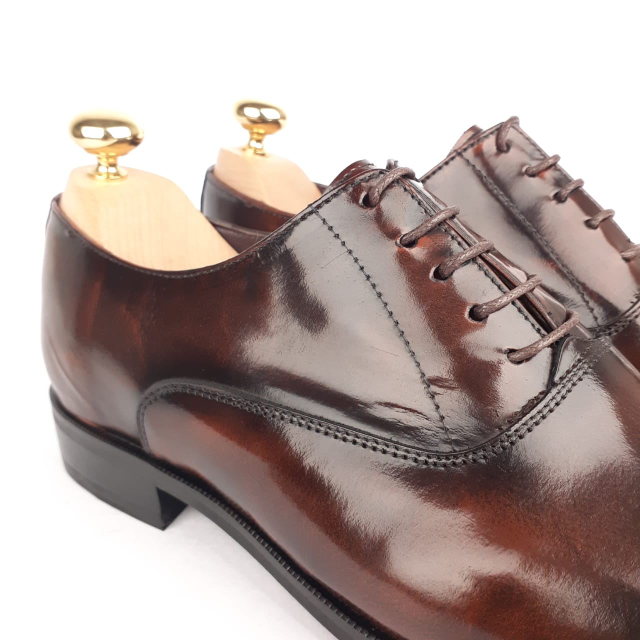 1305 Chaussure en cuir démasquable marron