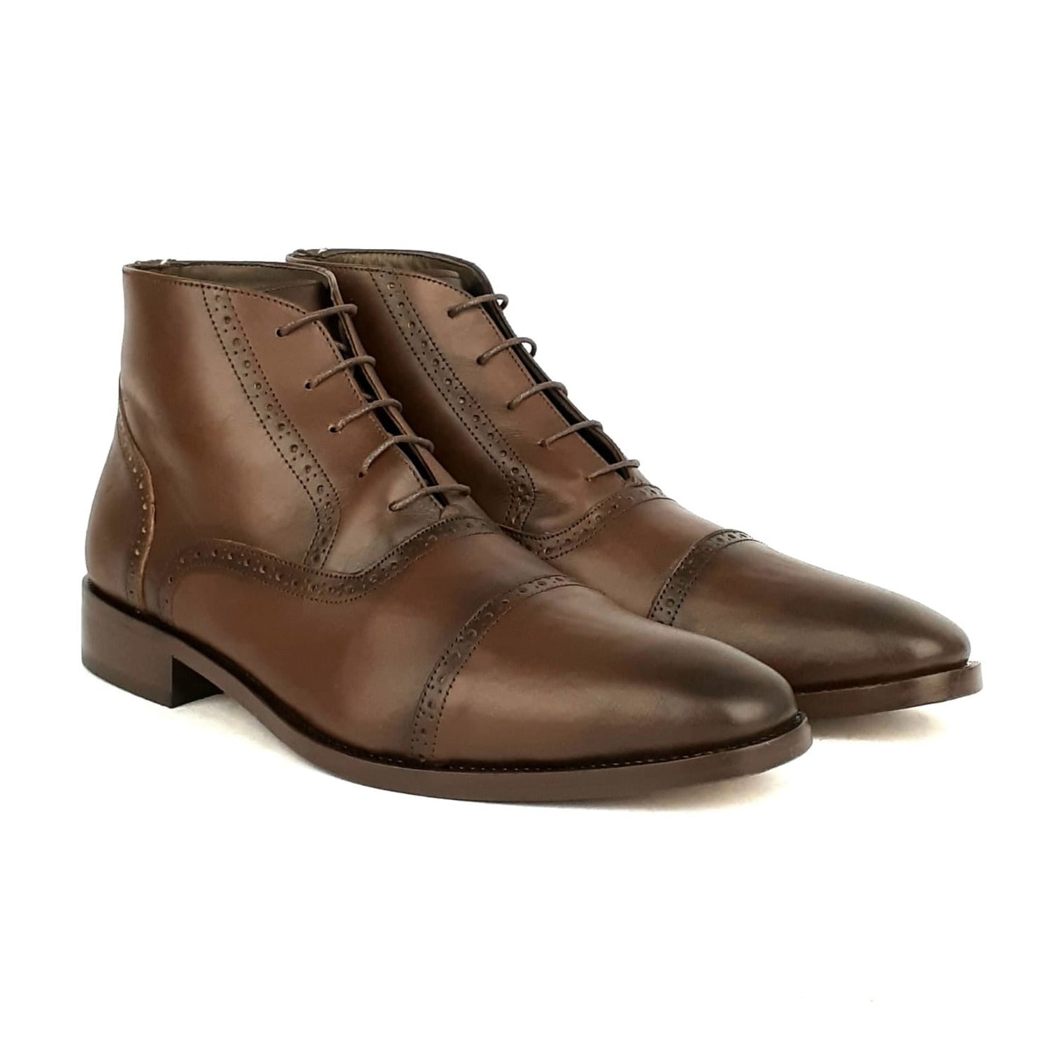 0970 Bottine en cuir marron