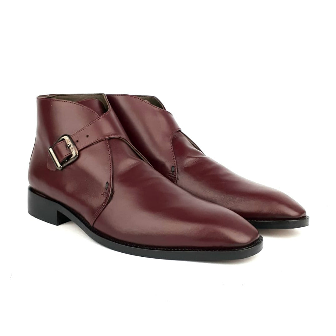 1192 Burgundy leather ankle boot