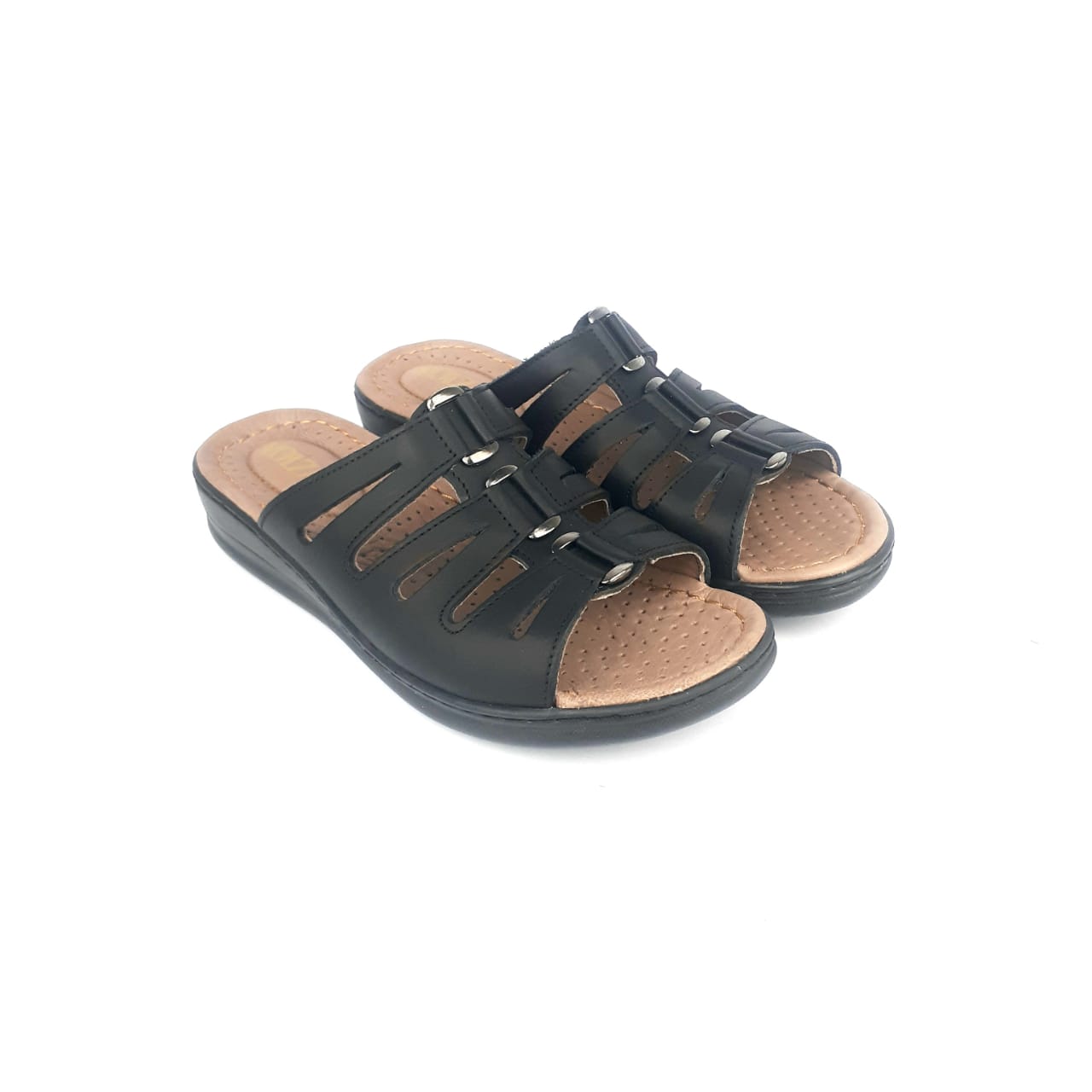 0178 Sandale en cuir noir