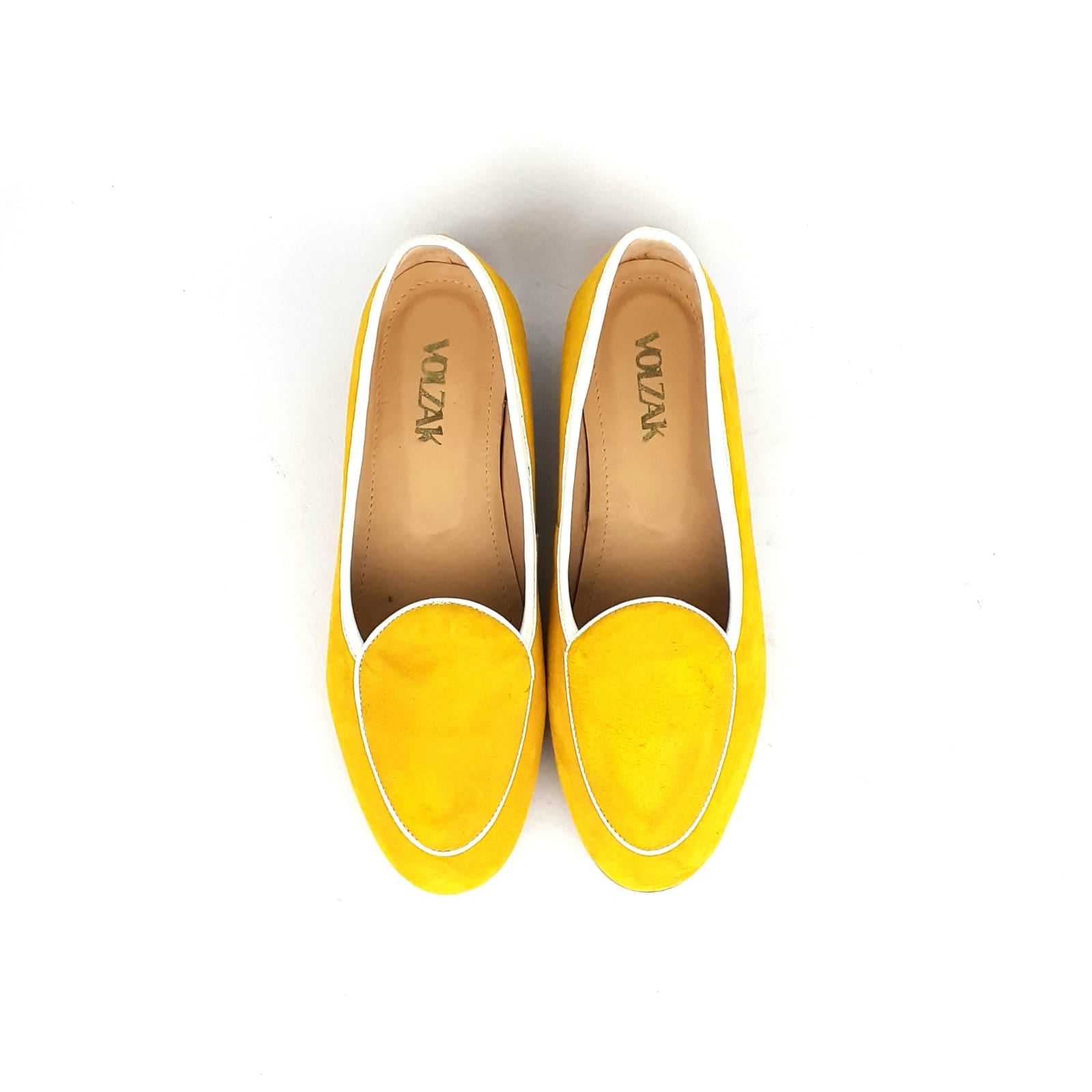 Volzak 60 Ballerine en daim moutarde