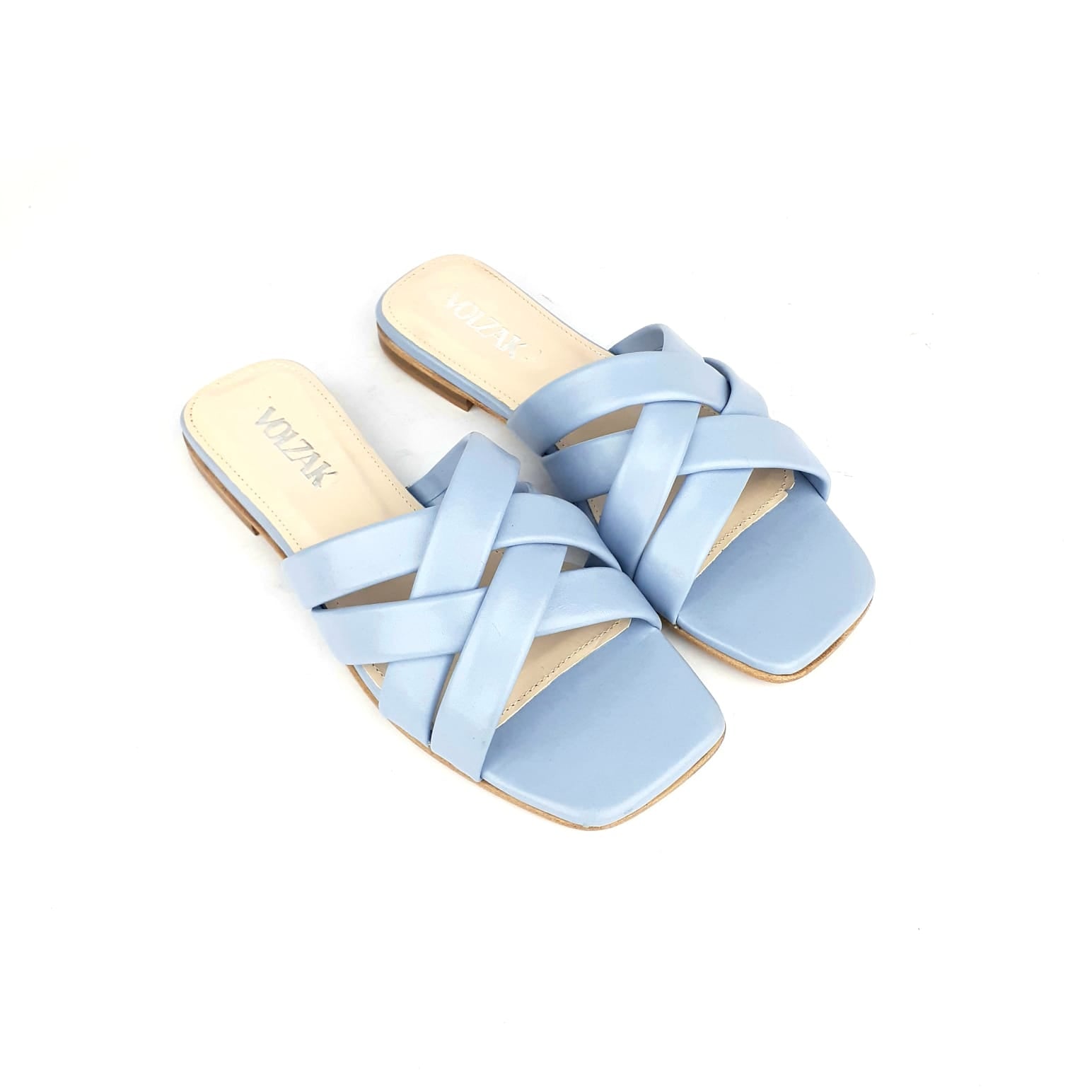 .070 Sandale en cuir Bleu ciel
