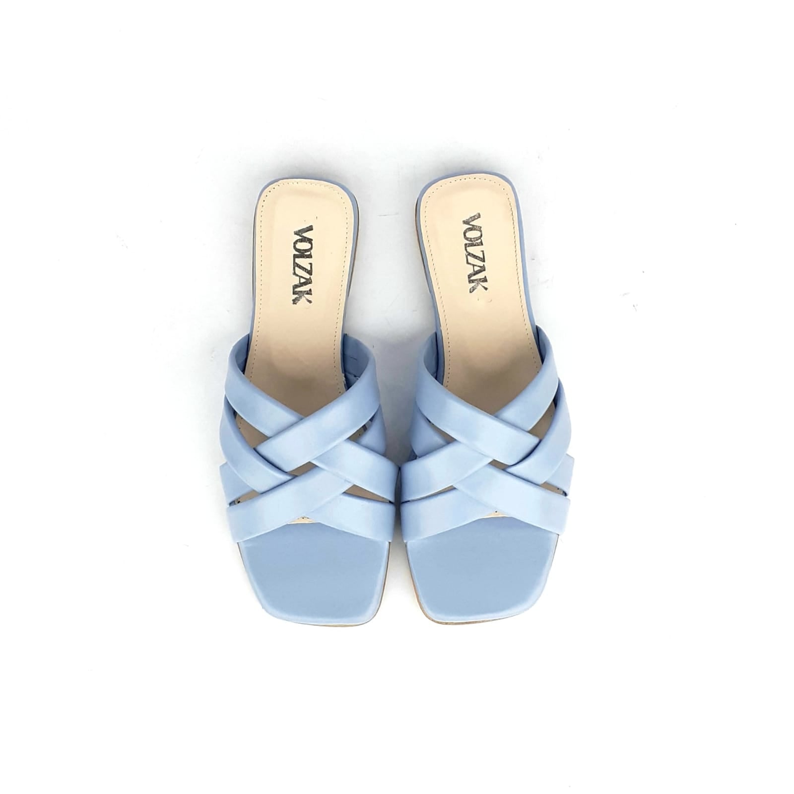 070 Sandale en cuir Bleu ciel