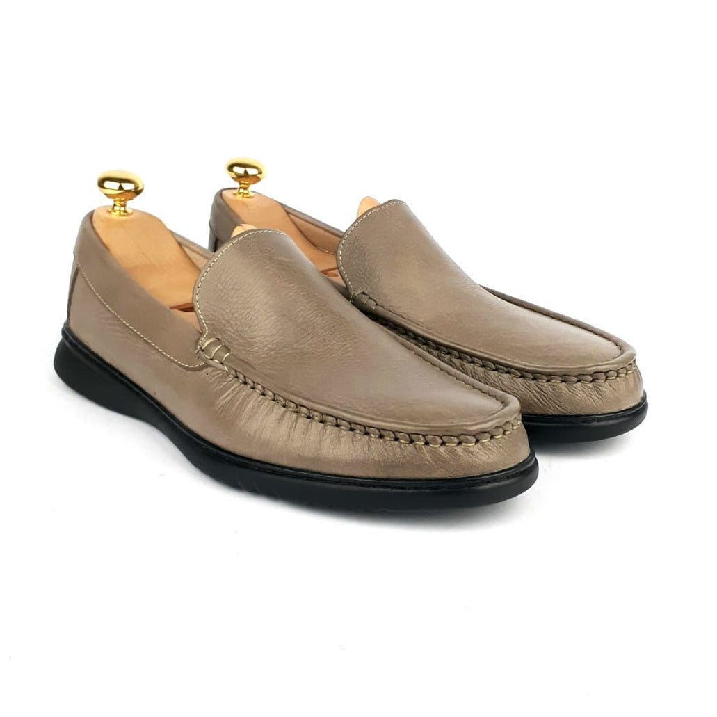 .105 Taupe Leather Moccasin