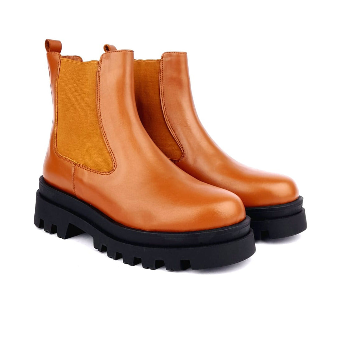 Volzak 2040 Bottine en cuir Camel